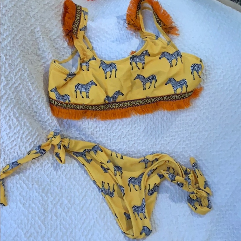 Zebra fringe cute bikini